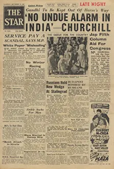 Ghandi: The Star front page Churchill speech on India