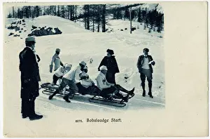 Bobsled: Start of the Bobsleigh Run at St. Moritz, Switzerland