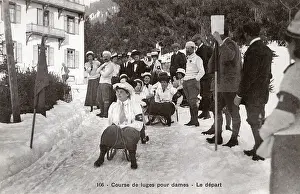 Luge: Start of a Women's Sledging Competition