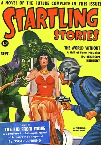 Typography: Startling Stories, alien injection
