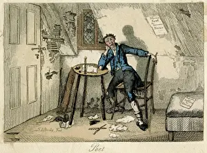 Starving: A starving poet in his attic room