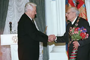 Likhachyov: State prize awarding, 1998