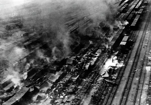 Swamps: The station of Vitebsk after an air raid, 1941