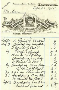 Letterhead: Stationery, David Marchant, Dispensing Chemist, Eastbourne