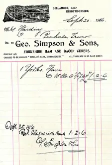 Letterhead: Stationery, George Simpson & Sons, Gillamoor, Yorkshire