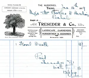 Letterhead: Stationery, Treseder & Co, Truro, Cornwall