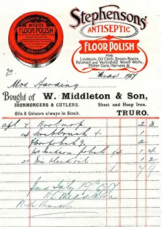 Letterhead: Stationery, W Middleton & Son, Truro, Cornwall
