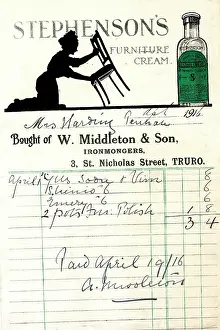 Letterhead: Stationery, W Middleton & Son, Truro, Cornwall