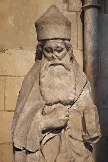 Weathered: Statue of Aaron, Rouen cathedral, Normandy, France