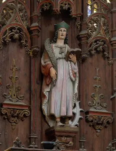 Frond: Statue, altar, Eglise Saint-Pantaleon, Troyes, Aube, France