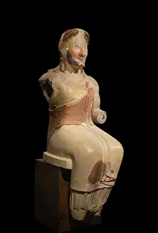 Archeologico: Statue, Archaeology Museum, Paestum, Campania, Italy