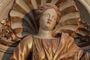 Fides: Statue from baroque altarpiece, Abbatiale Sainte-Foy