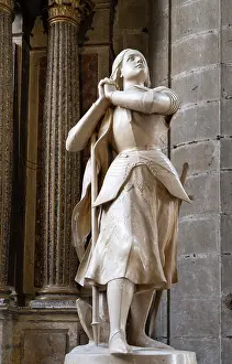 Gascony: Statue, Cathedrale Sainte-Marie, Auch, Gers, Occitania