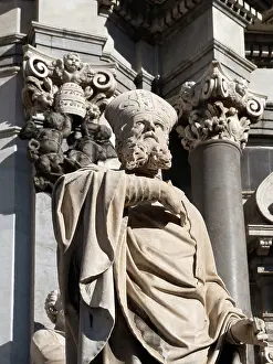 Metropolitana: Statue, Cattedrale di Sant'Agata, Catania, Sicily, Italy