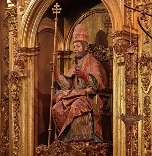 Albaicin: Statue, Church of the Tabernacle, Granada, Andalusia, Spain