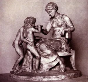 Deutschen: Statue depicting mother with children by Bertel