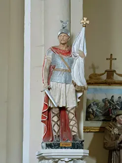 Gascony: Statue, Eglise Saint-Barthelemy, Lupiac, Gers, Occitania