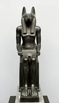 Barefooted: Statue of egyptian God Anubis
