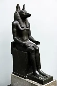 Barefooted: Statue of egyptian God Anubis