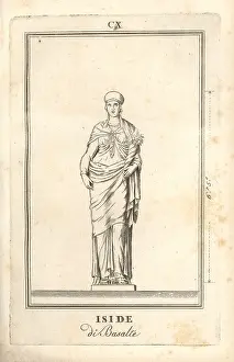 Attributes: Statue of the Egyptian goddess Isis with the