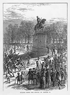 Statue of George III pulled down