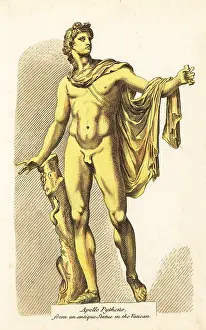 Robert Sayer: Statue of the Greek/Roman god Apollo with python