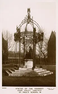 Colet: Statue of John Colet, St. Paul's School, Barnes, London