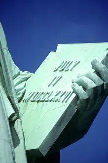 Gotham: Statue of Liberty Close-Up of Left Hand Holding Tablet