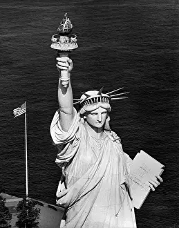 Immigrating: Statue Of Liberty Shown Waist-Up
