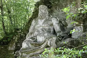 Ligorio: Statue of Neptune, Garden of Bomarzo, Bomarzo, Lazio, Italy