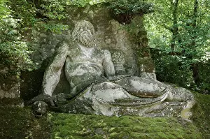 Ligorio: Statue of Neptune, Garden of Bomarzo, Bomarzo, Lazio, Italy
