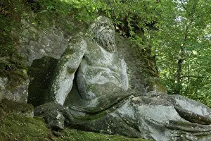 Viterbo: Statue of Neptune, Garden of Bomarzo, Bomarzo, Lazio, Italy