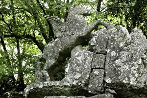 Ligorio: Statue of Pegasus, Garden of Bomarzo, Bomarzo, Lazio, Italy