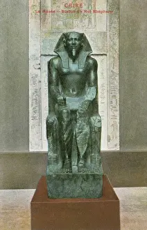 Exhibit: Statue of Pharao Khafra in the Egyptian Museum in Cairo