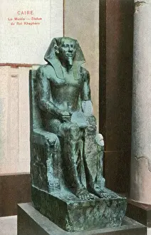 Exhibit: Statue of Pharao Khafra in the Egyptian Museum in Cairo