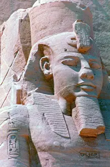 Mountainside: Statue of Ramses II from Abu Simbel rock temple