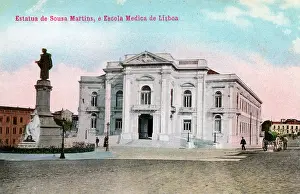 Lisboa: Statue of Sousa Martins and Medical School, Lisbon, Portugal