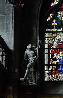 Moulins: Statue of St Christopher, patron saint of travellers