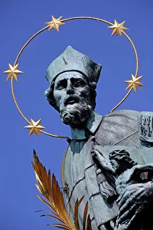 Halos: Statue of St. John on the Charles Bridge in Prague