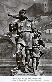 Altdorf: Statue of William Tell and his son