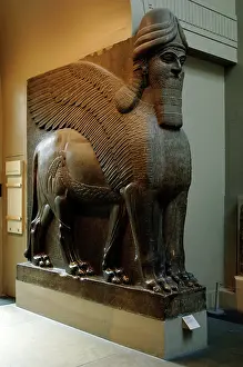 Fantastic: Statue of a winged lion with human head. Nimrud