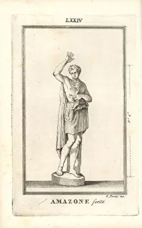 Peplos: Statue of a wounded Amazon female warrior in peplos