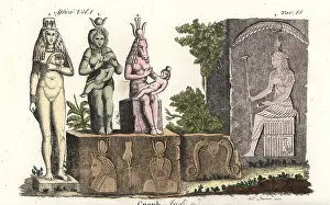 Statues of the Egyptian goddess Isis in different forms