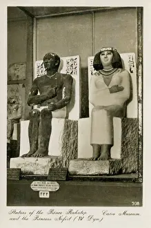 Exhibit: Statues of Prince Rahotep and Princess Nofret, Cairo Museum