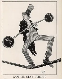 Precariously: Can He Stay There by Alfred Leete