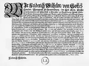 Elector: Stealing ban of Friedrich Wilhelm, 1681