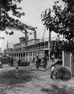 Docked: Steam boat on the Illinois River, 1928