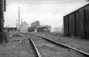 Elms: Steam engine arriving at Nine Elms Loco Yard
