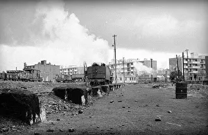 Steam engine over the ashpits at Nine Elms Loco Yard