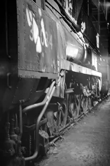 Elms: Steam engine in Nine Elms New Shed
